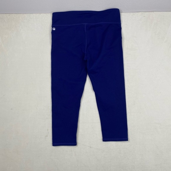 Fabletics Dark Blue Laser Cut Star Print Crop Leggings Activewear Size Medium - Picture 4 of 6